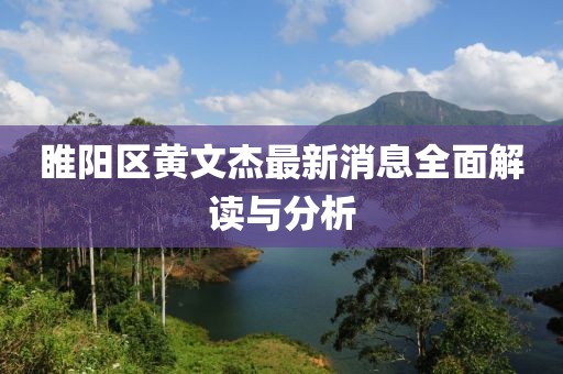 睢陽(yáng)區(qū)黃文杰最新消息全面解讀與分析